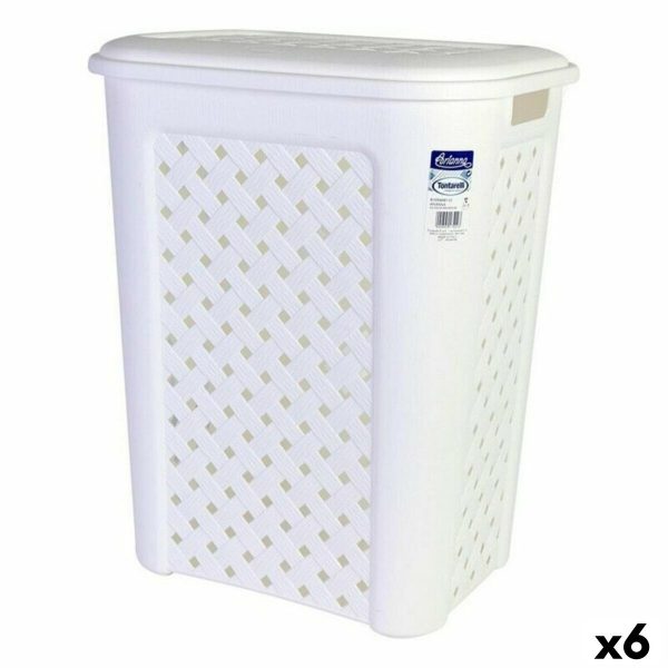 Laundry Basket Arianna Tontarelli 8105408_112 50 L White 44 x 35 x 55 cm (6 Units) Online Sale