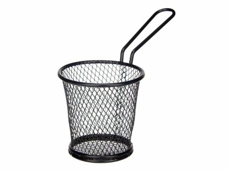 Basket for Presenting Aperitifs Black Metal 16 x 11,5 x 8 cm (12 Units) Fashion