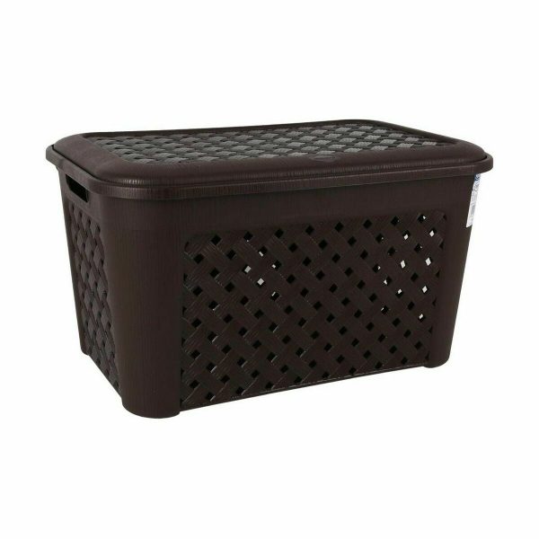 Laundry Basket Tontarelli Arianna With lid Black 48,3 L (6 Units) Cheap