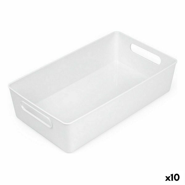 Multi-purpose basket Confortime White 38 x 22 x 9,5 cm (10 Units) For Discount