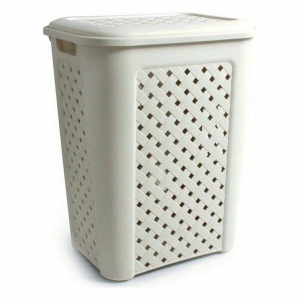 Laundry Basket Tontarelli Arianna With lid Beige 43,5 x 33,5 x 55 cm (6 Units) Online Hot Sale