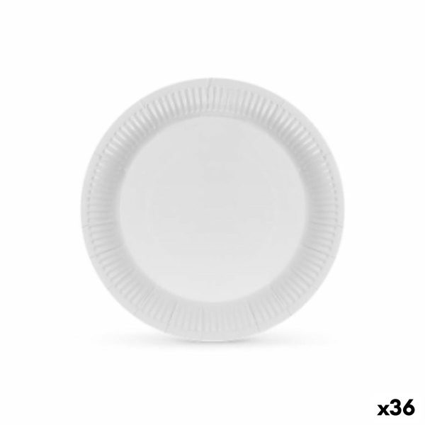 Plate set Algon Cardboard Disposable White (36 Units) Fashion