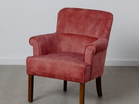 Armchair 77 x 64 x 88 cm Synthetic Fabric Wood Dark Red Sale