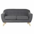 2-Seater Sofa DKD Home Decor 8424001799428 Grey Multicolour Natural Wood Rubber wood Scandi 146 x 72 x 82 cm Online Hot Sale