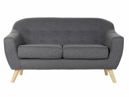 2-Seater Sofa DKD Home Decor 8424001799428 Grey Multicolour Natural Wood Rubber wood Scandi 146 x 72 x 82 cm Online Hot Sale