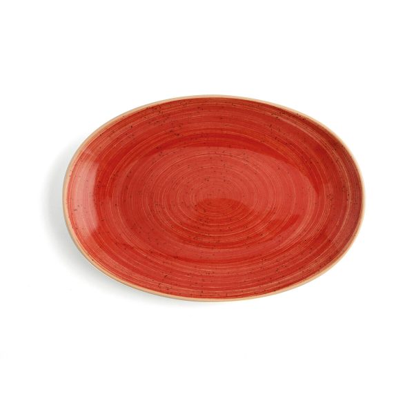 Snack tray Ariane Terra Red Ceramic Ø 26 cm (12 Units) Online Sale