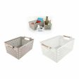 Multi-purpose basket Confortime Wood 37 x 23 x 15 cm (18 Units) Online Hot Sale