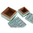 Jewelry box Home ESPRIT Multicolour Mango wood 10 x 10 x 6 cm (2 Pieces) (6 Units) For Cheap