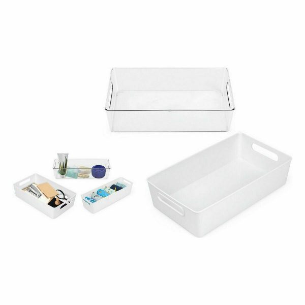 Multi-purpose basket Confortime White 38 x 22 x 9,5 cm (10 Units) For Discount