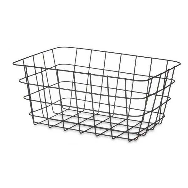 Multi-purpose basket Black Metal 30,3 x 14 x 22,5 cm Rectangular (6 Units) Fashion