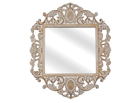 Wall mirror Romimex Natural 37 x 31 x 2 cm Squared Online Sale