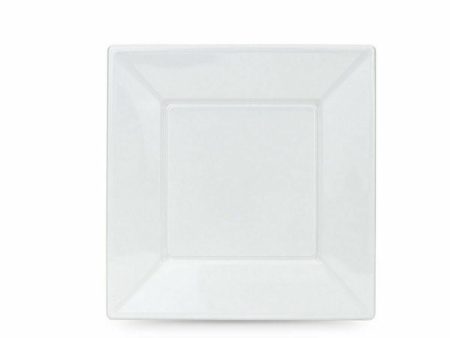 Set of reusable plates Algon White Plastic 23 x 23 x 2 cm (24 Units) For Cheap