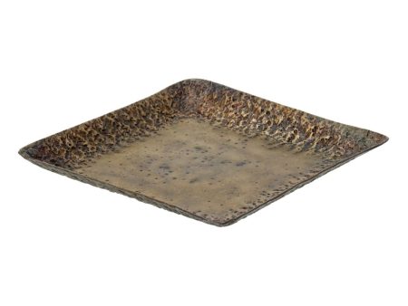 Snack tray 24,5 x 24,5 x 2 cm Aluminium Bronze For Sale