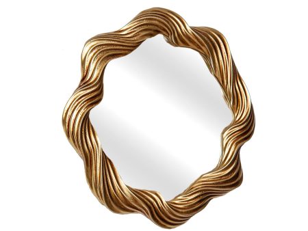 Wall mirror Romimex Golden Resin 29 x 31 x 2 cm Online now