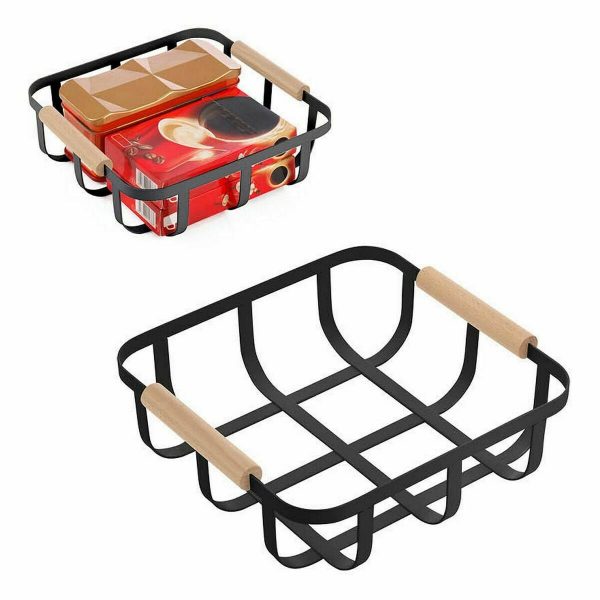 Multi-purpose basket Confortime Black 23 x 23 x 8 cm (6 Units) Cheap