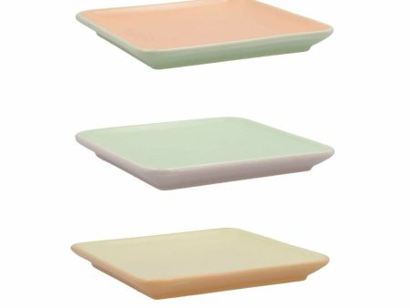 Snack tray Quid Vitamina Bicoloured Ceramic 15 x 15 cm (6 Units) Cheap