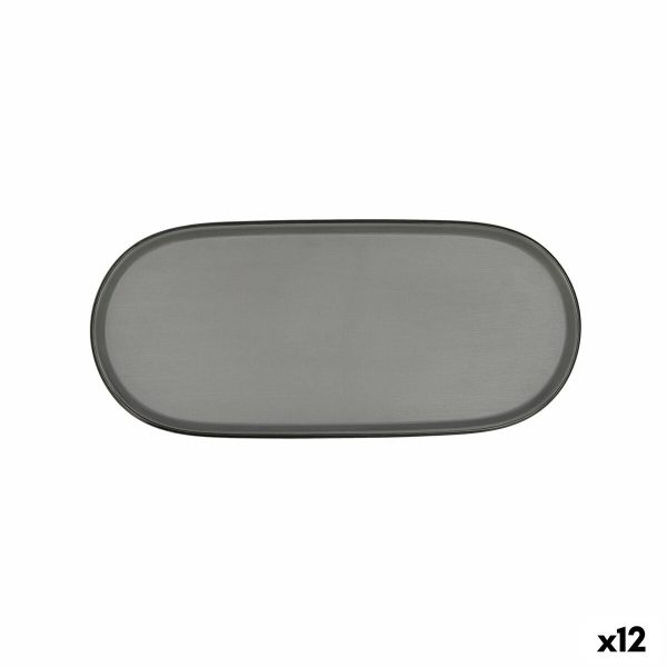 Snack tray Bidasoa Gio Grey Plastic 28 x 12 cm (12 Units) Fashion