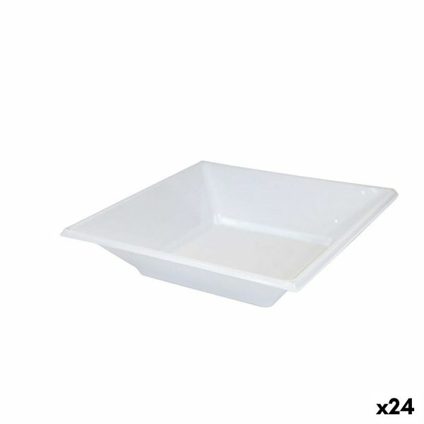 Set of reusable plates Algon White Plastic (24 Units) Sale