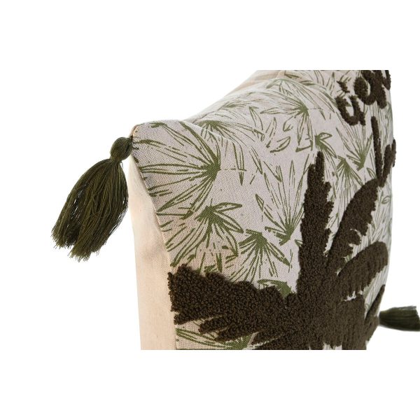 Cushion Home ESPRIT Green Beige Palms Boho 45 x 5 x 45 cm Online now