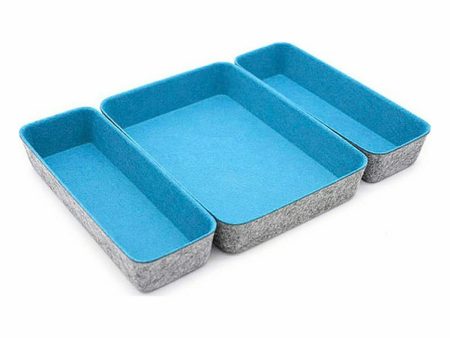 Basket set Confortime 3 Pieces Felt 28 x 20,5 x 5,3 cm (3 Pieces) (6 Units) Online