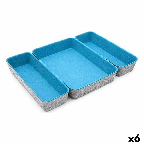 Basket set Confortime 3 Pieces Felt 28 x 20,5 x 5,3 cm (3 Pieces) (6 Units) Online