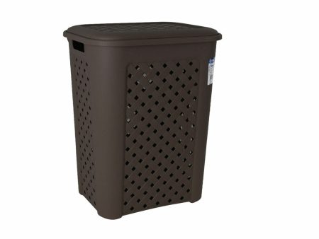 Laundry basket Tontarelli Arianna Wengue Plastic 43,5 x 33,5 x 55 cm (6 Units) Sale