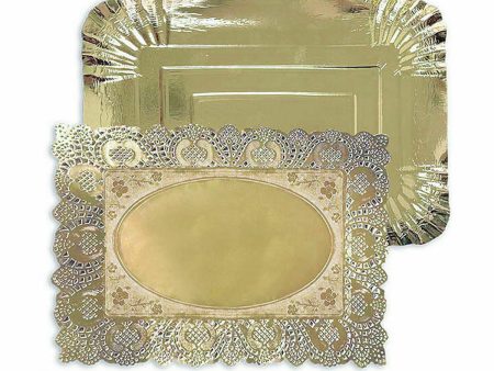 Snack tray Algon Golden Rectangular 23 x 29,5 x 1 cm (48 Units) For Discount