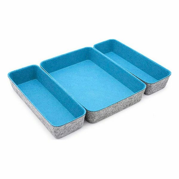 Basket set Confortime 3 Pieces Felt 28 x 20,5 x 5,3 cm (3 Pieces) (6 Units) Online