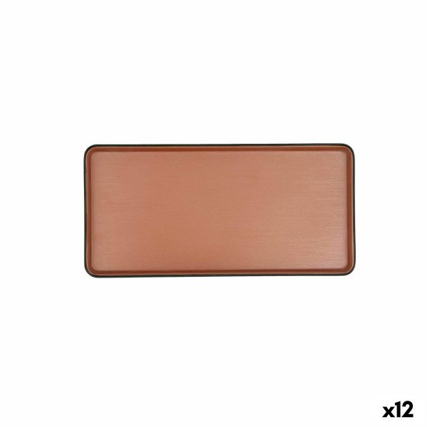 Snack tray Bidasoa Gio Brown Plastic 24 x 11,5 cm (12 Units) Fashion