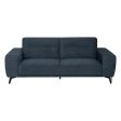 3-Seater Sofa Blue Wood 220 x 87 x 85 cm Sale