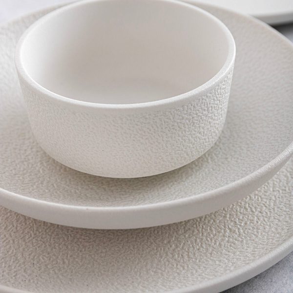 Deep Plate Bidasoa Fosil White Ceramic 21 x 21 x 4,7 cm (6 Units) Online Hot Sale