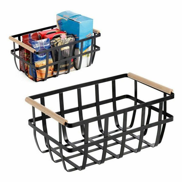 Multi-purpose basket Confortime Black 36 x 22 x 15,5 cm (6 Units) Online Hot Sale