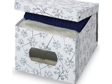 Multi-use Box Domopak Living 916050 White White Grey Cardboard 42 x 50 x 31 cm Online now