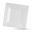 Plate set Algon Disposable White Sugar Cane Squared 20 cm (12 Units) Online