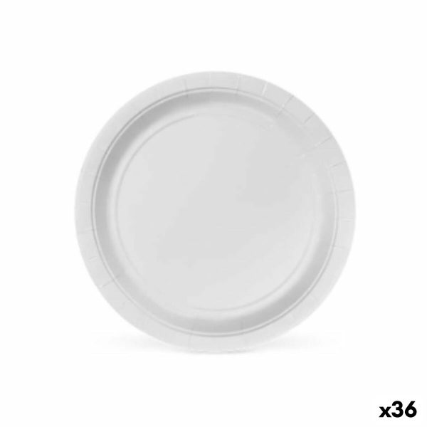 Plate set Algon 20 cm Disposable White Cardboard (36 Units) Online Sale