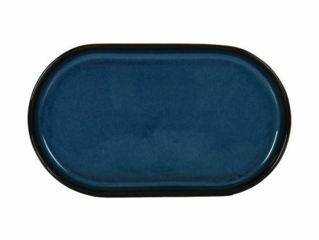 Snack tray La Mediterránea Chester Blue Oval 25,3 x 13,5 x 2,6 cm (12 Units) Online Hot Sale