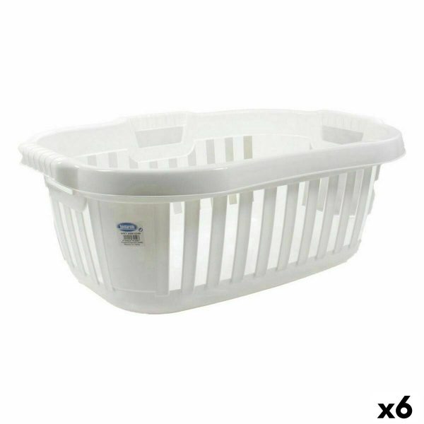 Laundry basket Tontarelli Hipster White 50 L 66 x 44 x 25 cm (6 Units) Cheap