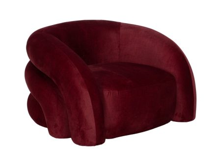 Armchair Burgundy Wood Foam 100 x 84 x 58 cm For Discount