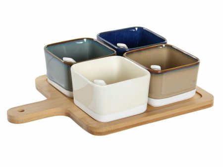 Appetizer Set DKD Home Decor 27 x 20 x 1,3 cm Porcelain Beige Blue Brown Green Modern Cheap