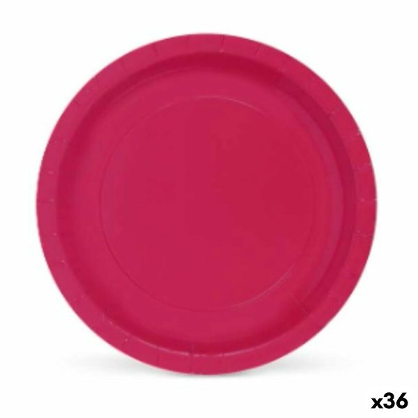 Plate set Algon Burgundy Disposable Cardboard 20 x 20 x 1,5 cm (36 Units) Cheap