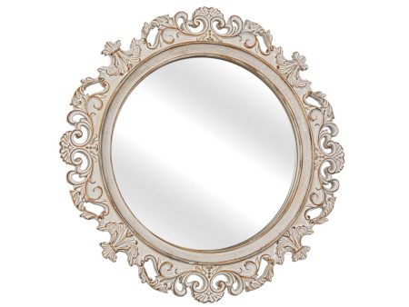 Wall mirror Romimex Natural Resin 34 x 34 x 2 cm Circular For Sale