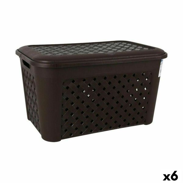 Laundry Basket Tontarelli Arianna With lid Black 48,3 L (6 Units) Cheap