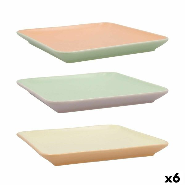 Snack tray Quid Vitamina Bicoloured Ceramic 21 x 21 cm (6 Units) Online now