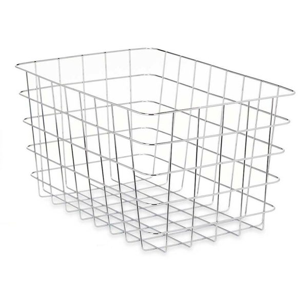 Multi-purpose basket Silver Metal 38 x 21 x 26 cm Rectangular (6 Units) Online