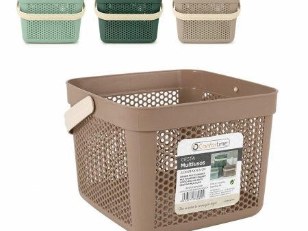 Multi-purpose basket Confortime Plastic 8 L 23,5 x 23,5 x 18,5 cm (24 Units) For Sale